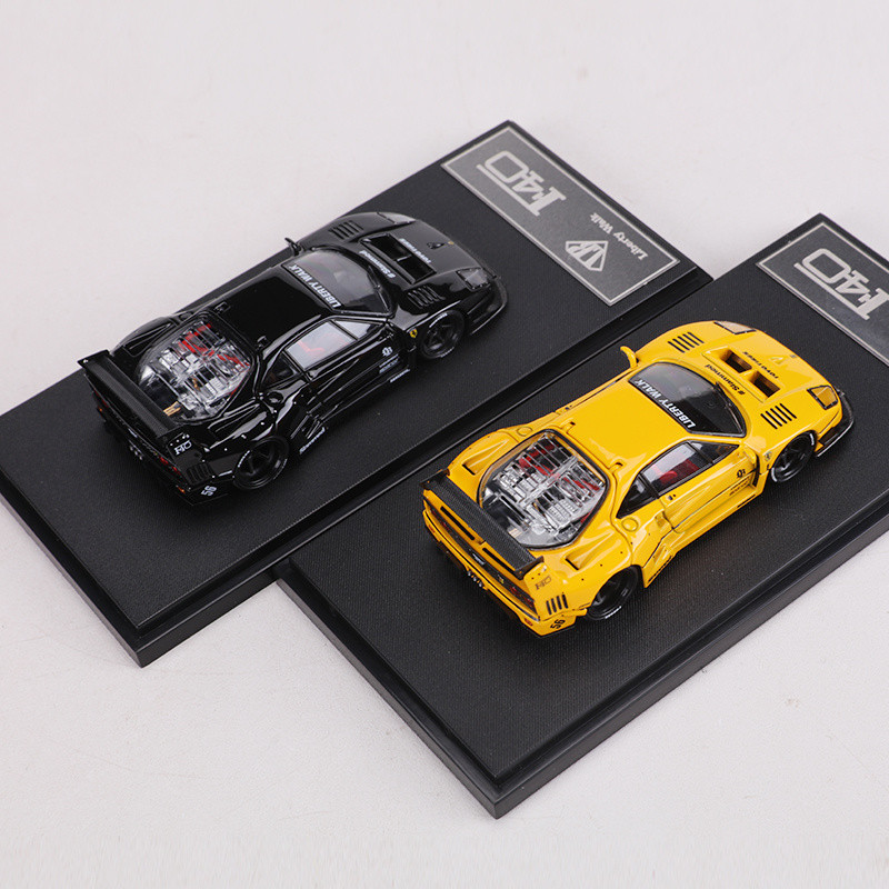 Star Model 1/64 โมเดลรถเฟอร์รารี F40 LBWK สีเหลืองดำ โมเดลรถโลหะผสม ของ ...