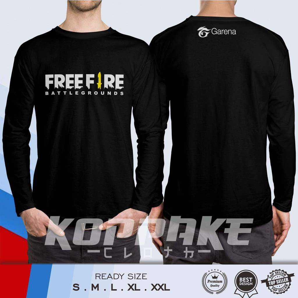 Garena Free Fire Battleground เสื้อยืดแขนยาวเกม Tshirt / Baju ไมโครไฟ