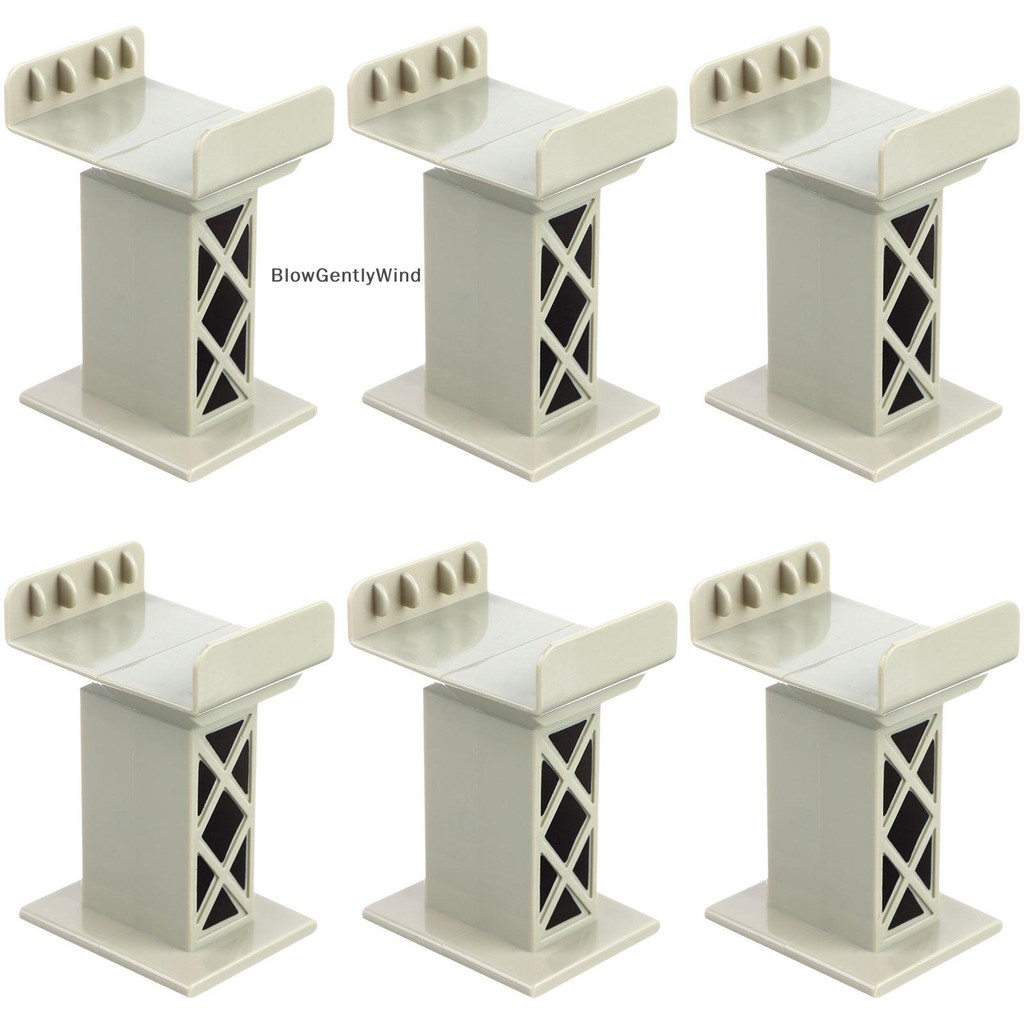BlowGentlyWind 6 ชิ้นสะพานรถไฟ Pier Track อุปกรณ์รถไฟ Multi Level