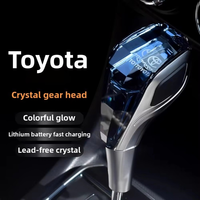 เกียร์รถเกียร์ Shift Knob Handle LED Backlight คริสตัล Shifter Lever ...