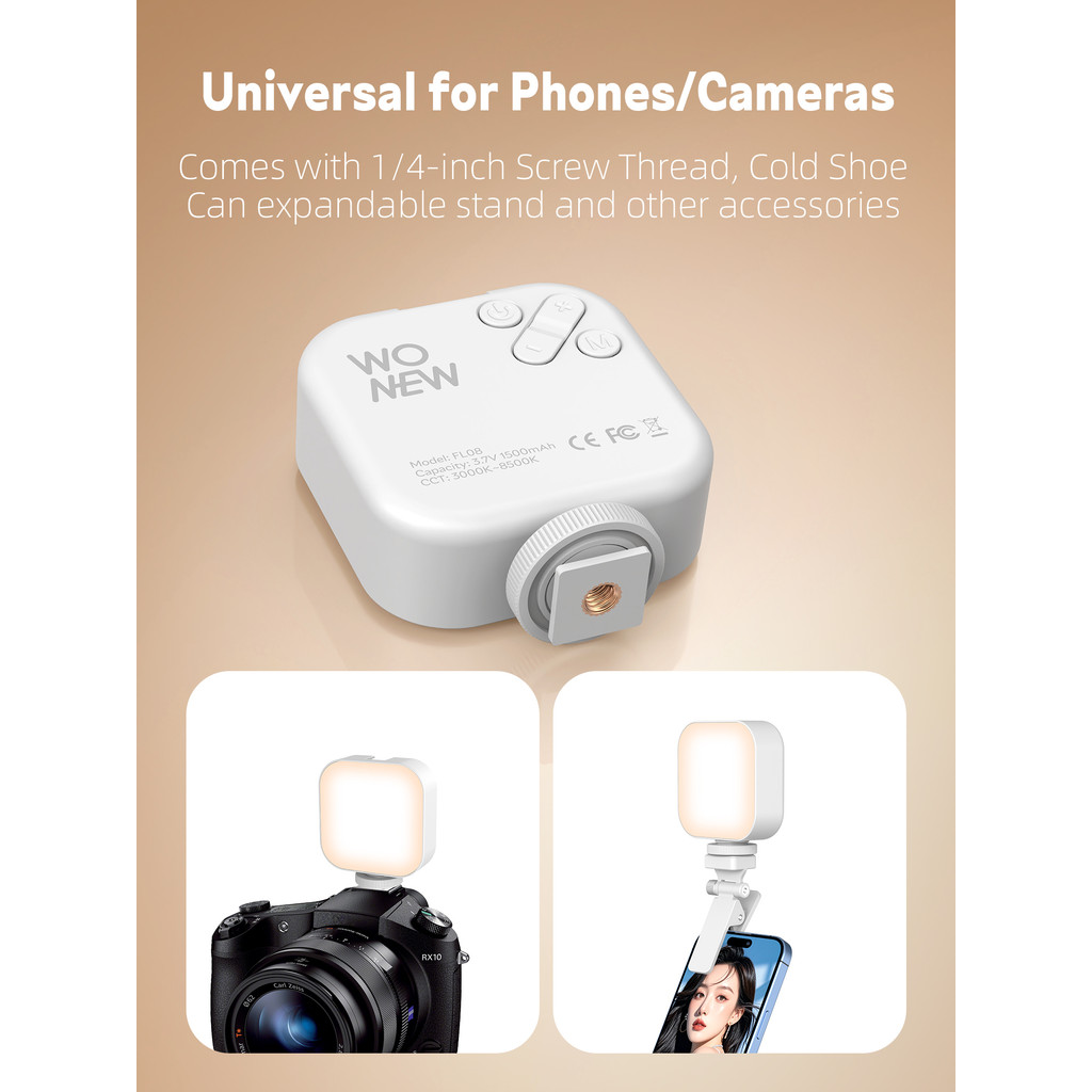 Wonew รุ่น FL08 ไฟเซลฟี่ ไฟถ่ายรูป Mini LED Cube แบบพกพา ไฟติดโทรศัพท์ ...