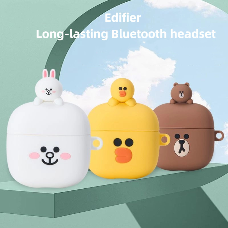 LINE FRIENDS×EDIFIER ブラウン　ワイヤレスイヤホン Edifier LINE FRIENDS ชุดหูฟังบลูทูธไร้สายที่แท้จริงแบรนด์ร่วม