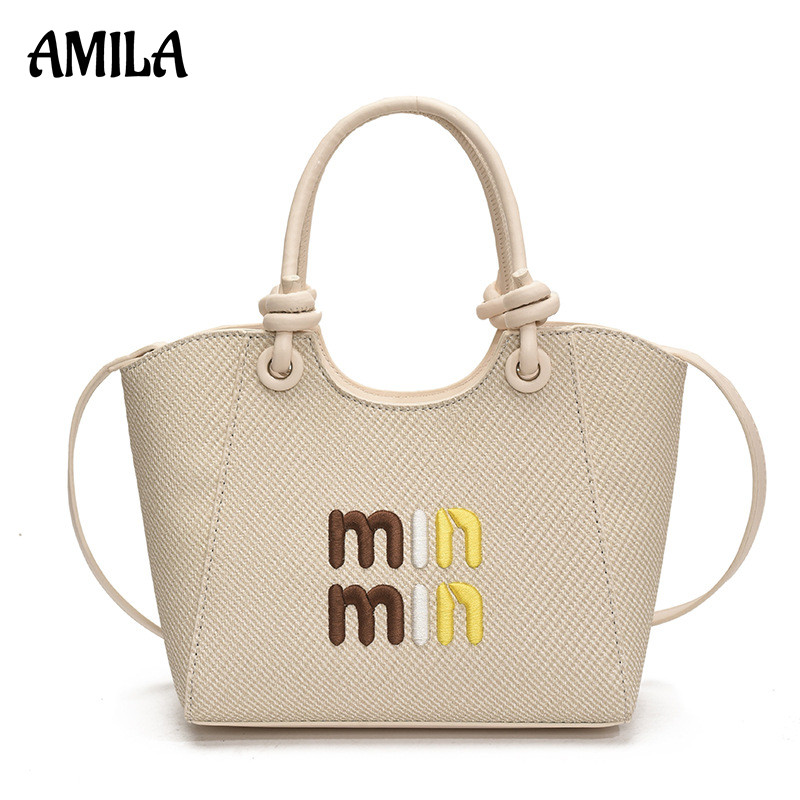 AMILA  กระเป๋าสะพายไหล่แฟชั่นปักลายนาทีหรูหรา