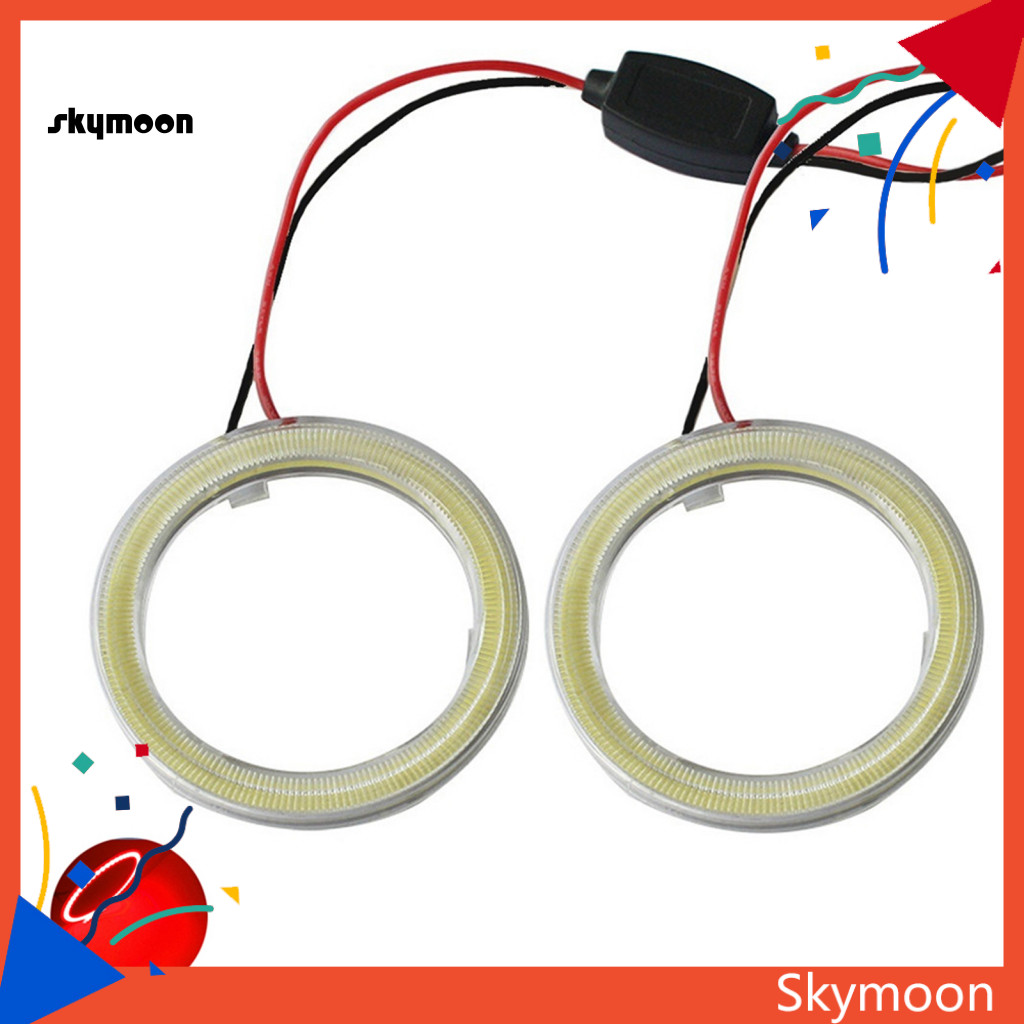 PRTEK 70mm COB Led Angel Eyes Headlight Halo Ring Warning Lamp 353 Projector Lens Price In India - Foto 2