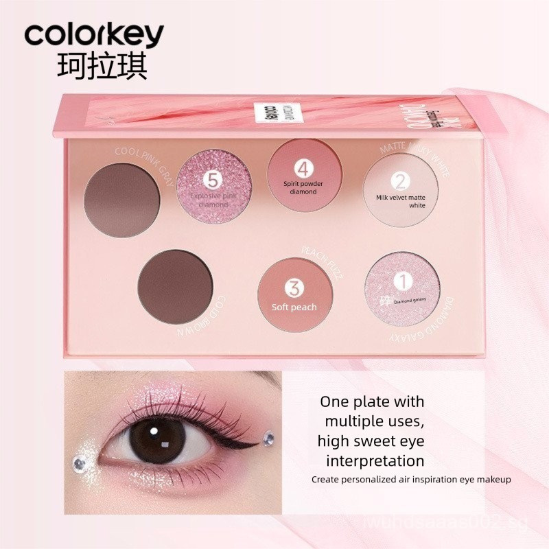 ปุ่มสี. # Colorkey Pink Diamond Series พาเลทอายแชโดว์เจ็ดสี | Shopee ...