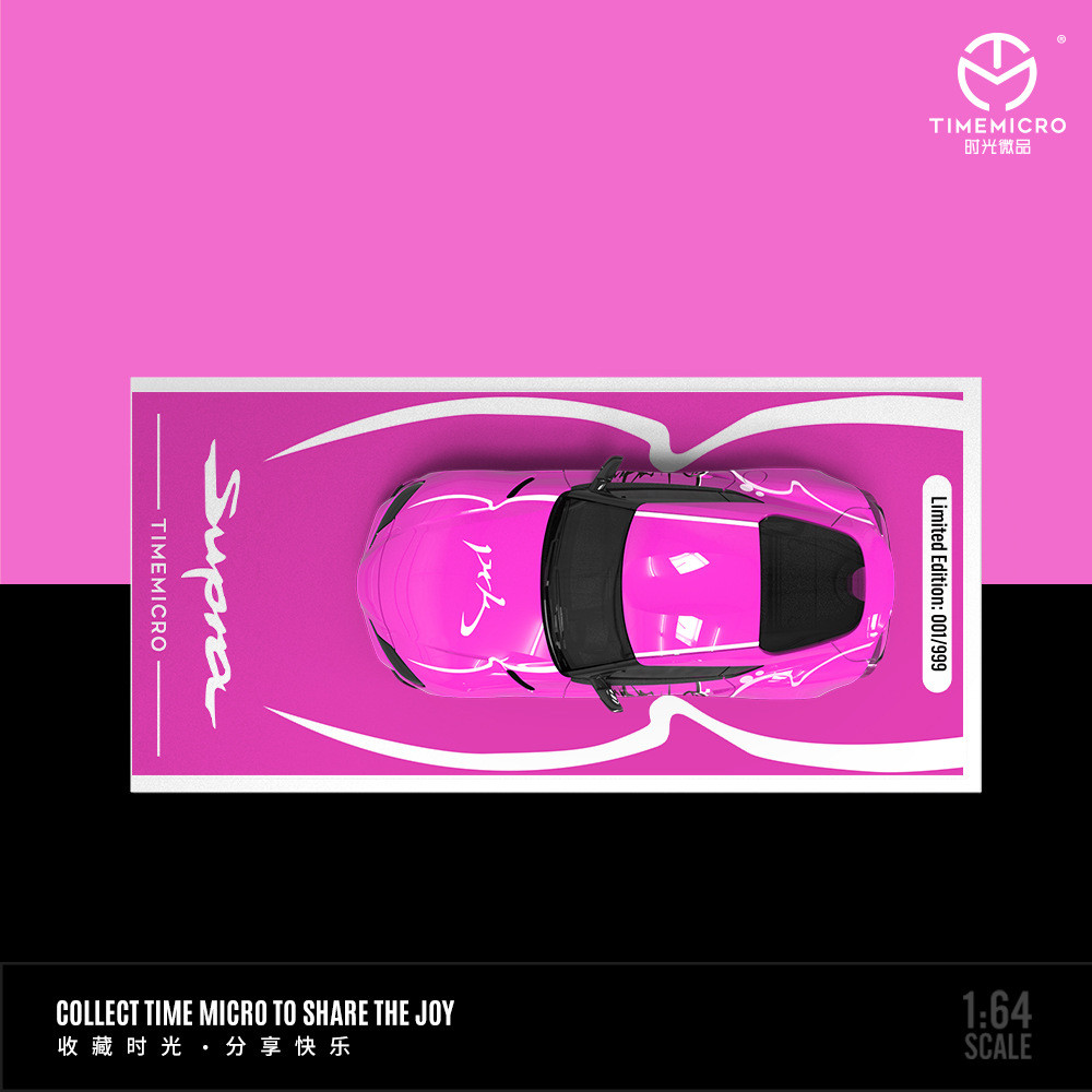 Time Micro-TM 1/64 Toyota Supra A90 Pink Girl โมเดลรถ รถของเล่น