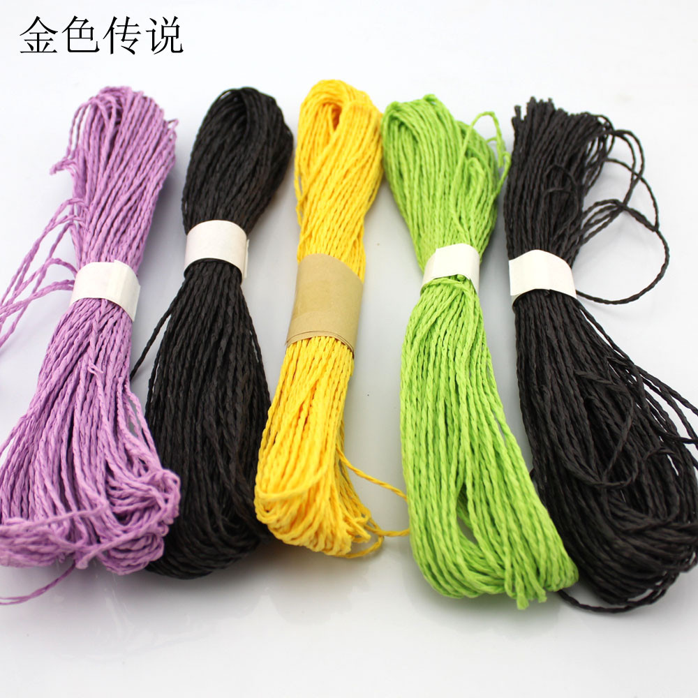 Color Double-Strand Paper Rope Color Raffia Double-Strand Thin Paper ...
