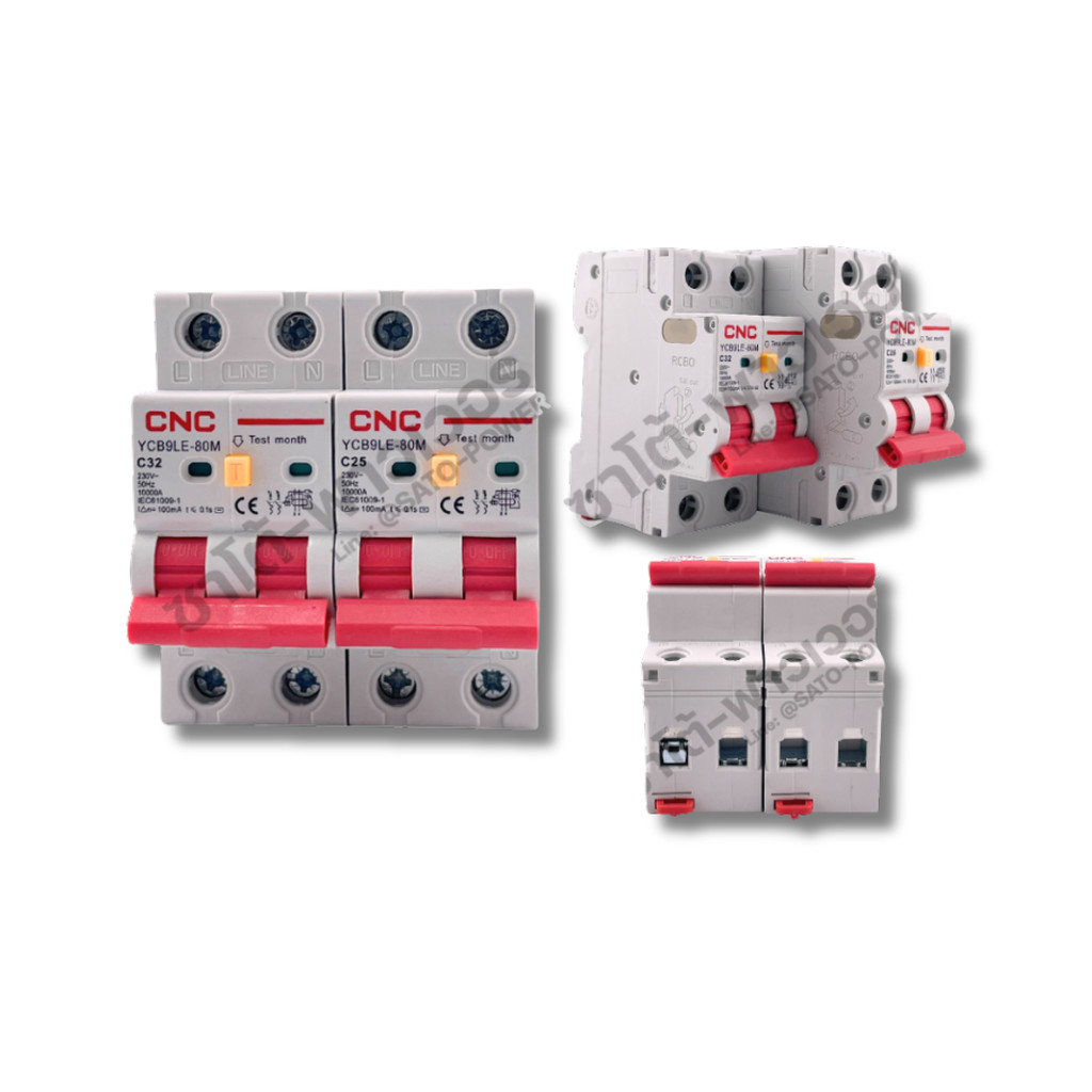 CNC 100mA ไฟกระแสเกิน AC YCB9LNE-80 รุ่น RCBO-06A-CNC 25A และ 32A ...