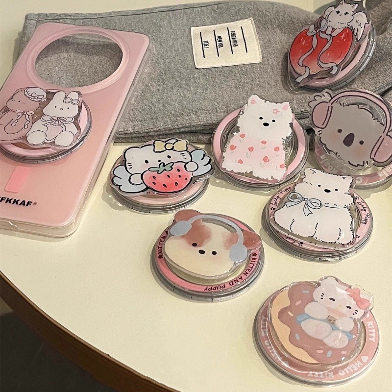 ที่วางโทรศัพท์แม่เหล็ก Popsocket Magsafe การ์ตูนน่ารักสําหรับด้ามจับ ...