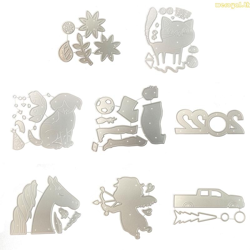 Weroyal 1 ชุดสําหรับแมวใบรถบรรทุก Angel ตัดโลหะตายลายนูน Stencils ...