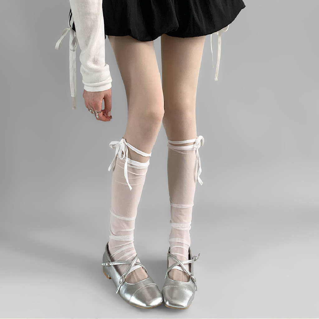 Summer Ultra-Thin Transparent Gauze Silky Lace-Up Y2K Sweet Cool ...