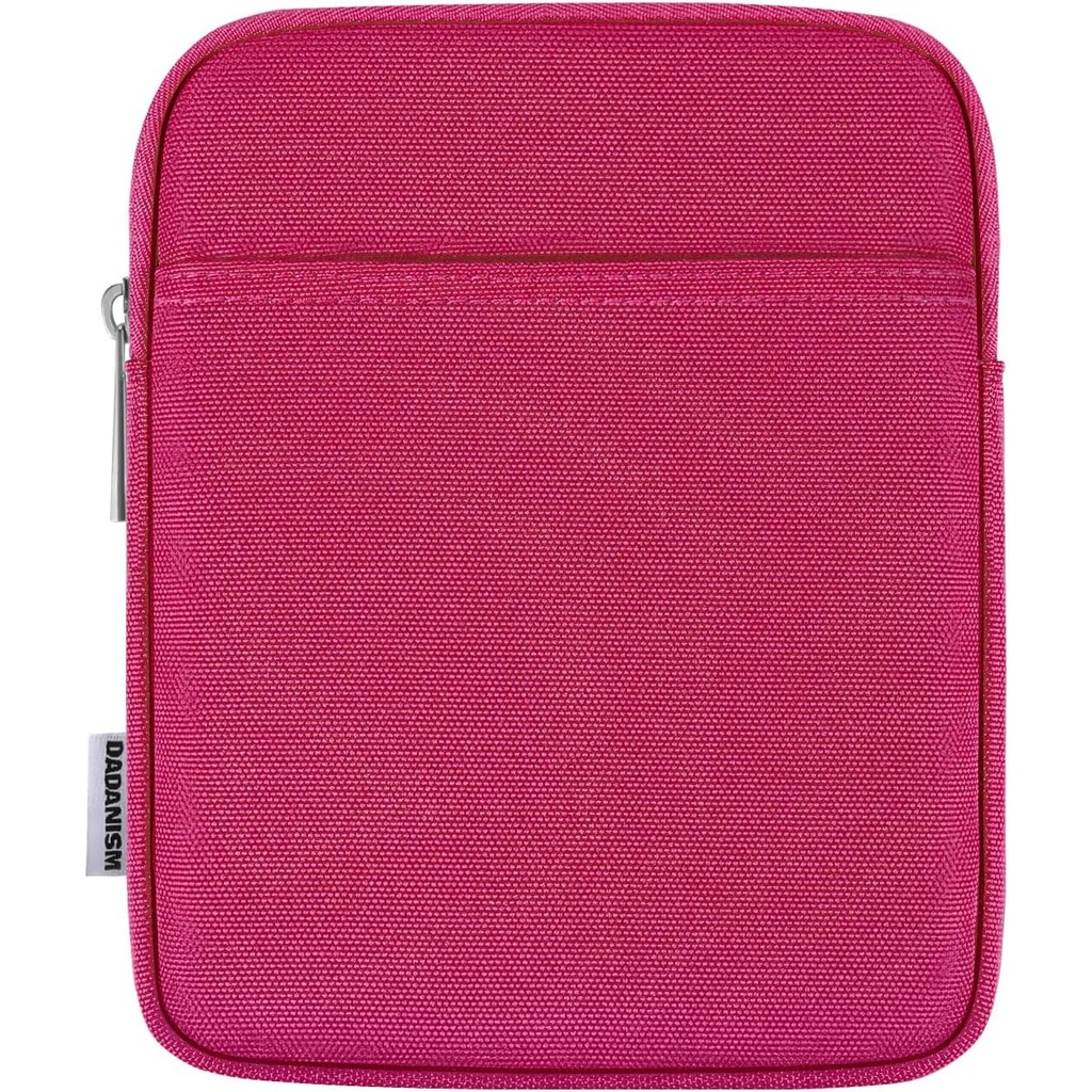 Housse De Transport Pour Liseuse Kindle 6-7 Pouces - Double Poche, Fermeture éclair - Motif Marguerite - Nylon - Vert Clair