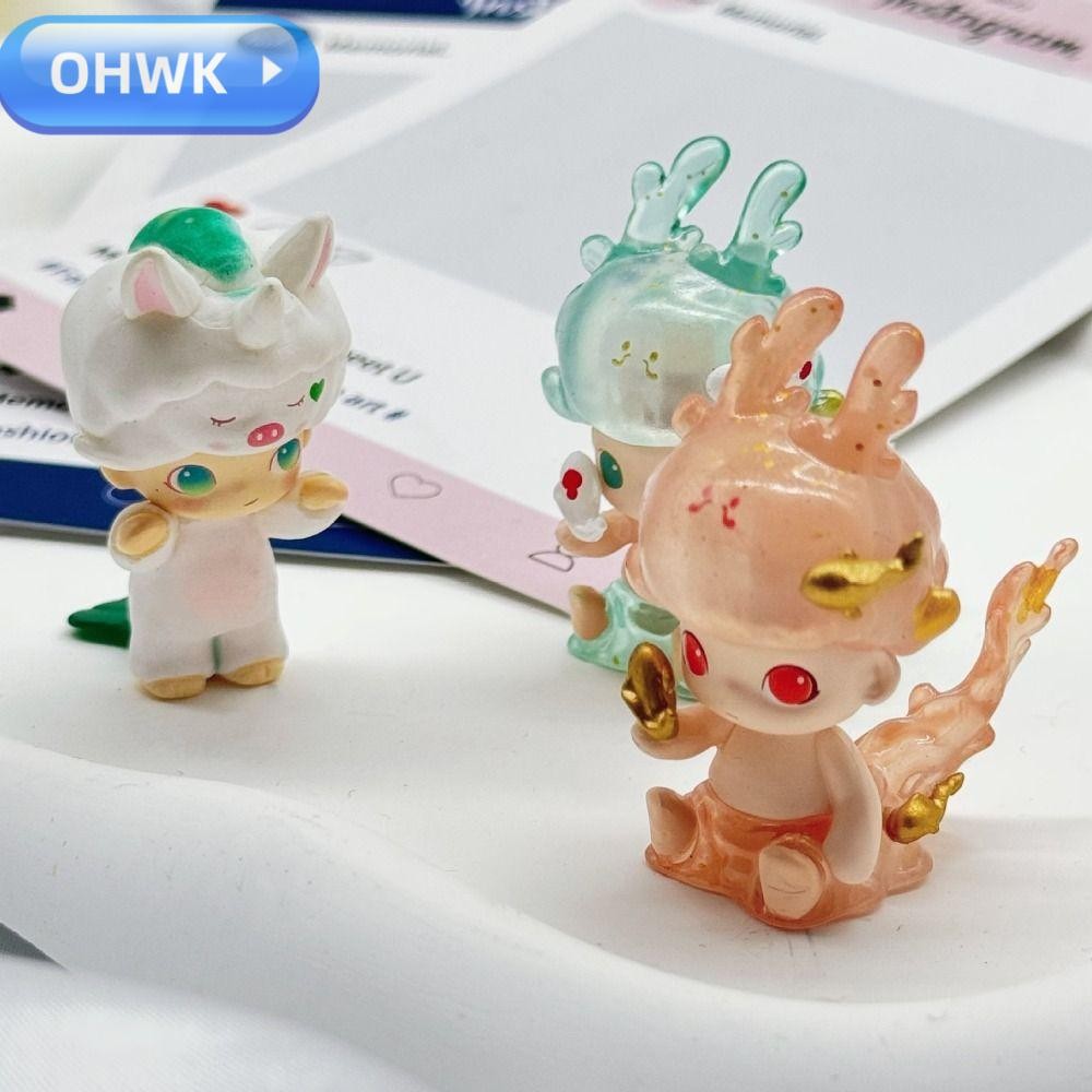 กล่อง OHWK DIMOO, POPBEAN POPMART มินิเครื่องประดับ, การ์ตูนไม่มีวัน ...