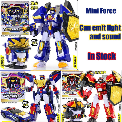Mini Force Strongest Police Transforming หุ่นยนต์ของเล่นเสียงและแสง ...