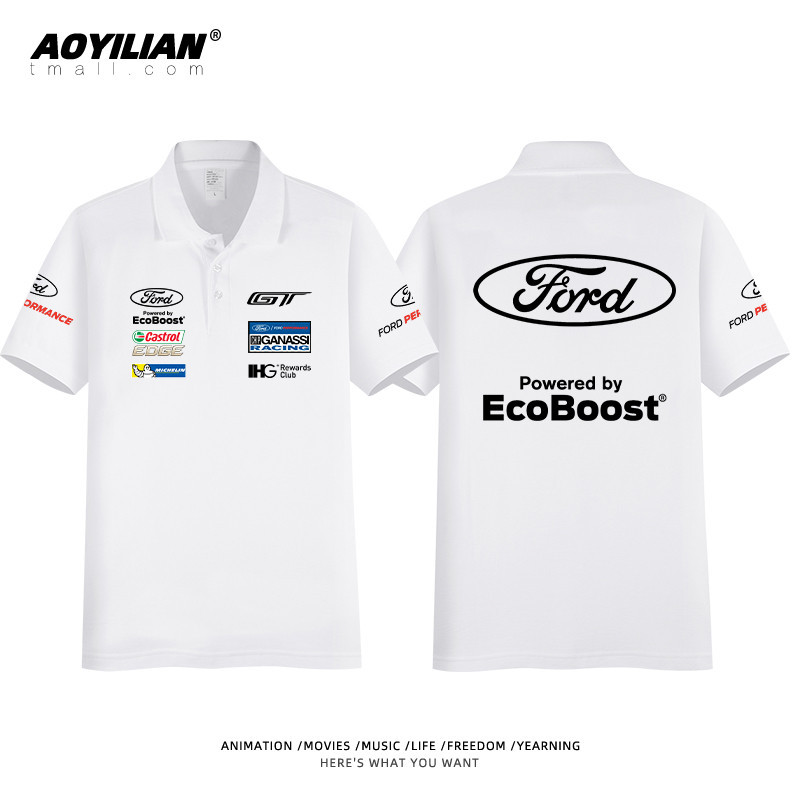 พร้อมสต็อก Ford GT Car Racing POLO Shirt F1 Le Mans Commemorative Mens ...