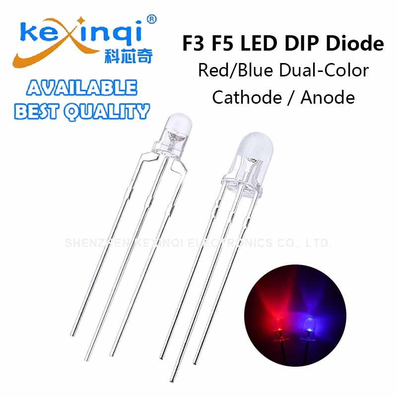(20 ชิ้น) 3 มม.5 มม.LED Red-Blue Flash Light Emitting Diode F3 F5 Anode ...