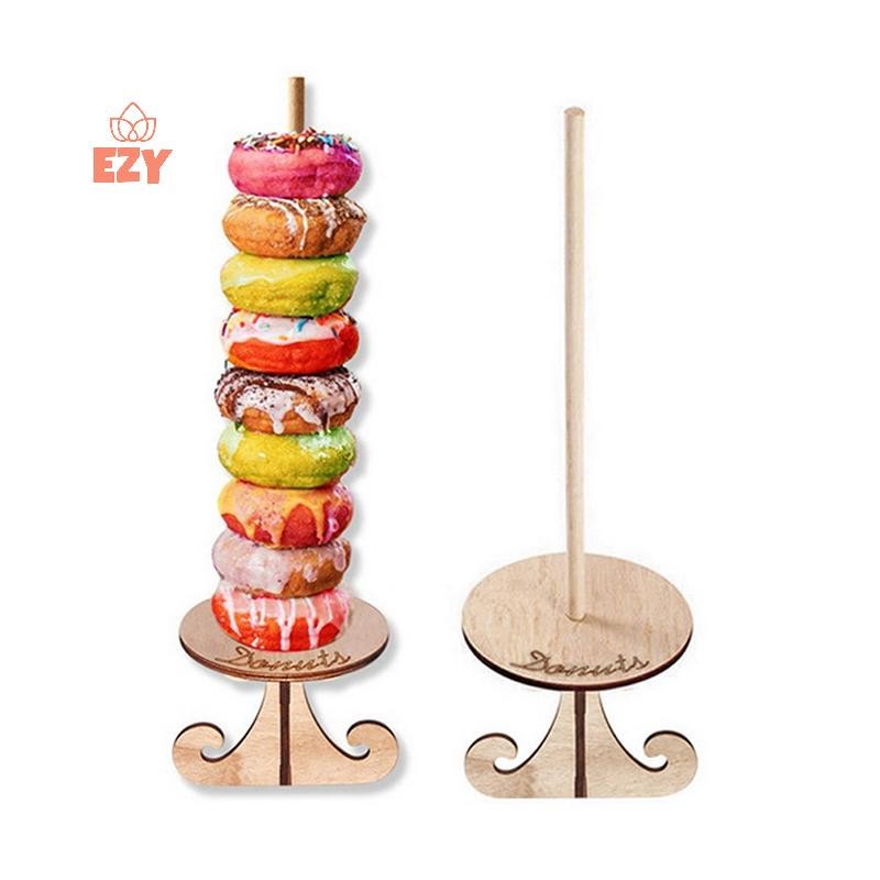 EZY ไม้ Donut ขาตั้งจอแสดงผล Rack DIY Wall Doughnut ชั้นวางขนมตกแต่งวัน ...
