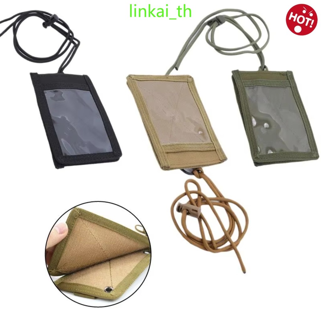 ใหม่ MOLLE ID Card Holder Hook Loop Patch Tour Guide Badge Holders ...
