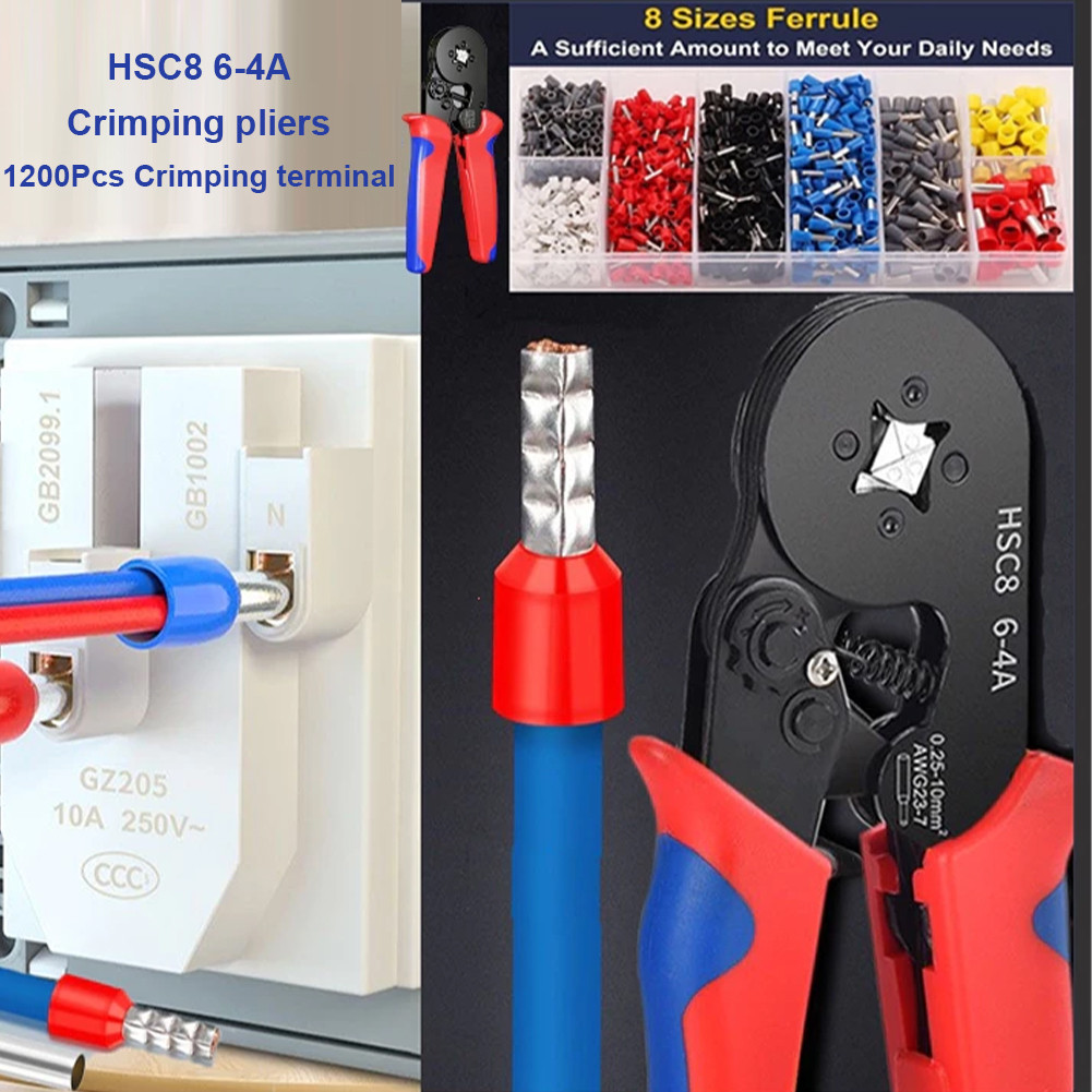 Ferrule Crimping ชุดเครื่องมือ Square Crimping Tool 1200PCS Terminal ...