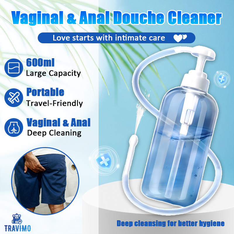 Travimo ช่องคลอด Anal Plug Douche ทําความสะอาด 600ml Enema Anal ช่อง ...