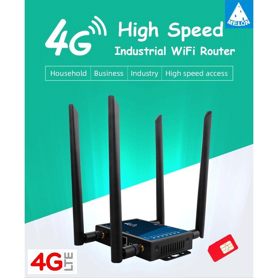 4G Router 300Mbps 4 เสา ถอด เปลี่ยน เสาอากาศ ได้ Industrial Grade ,SMA ...
