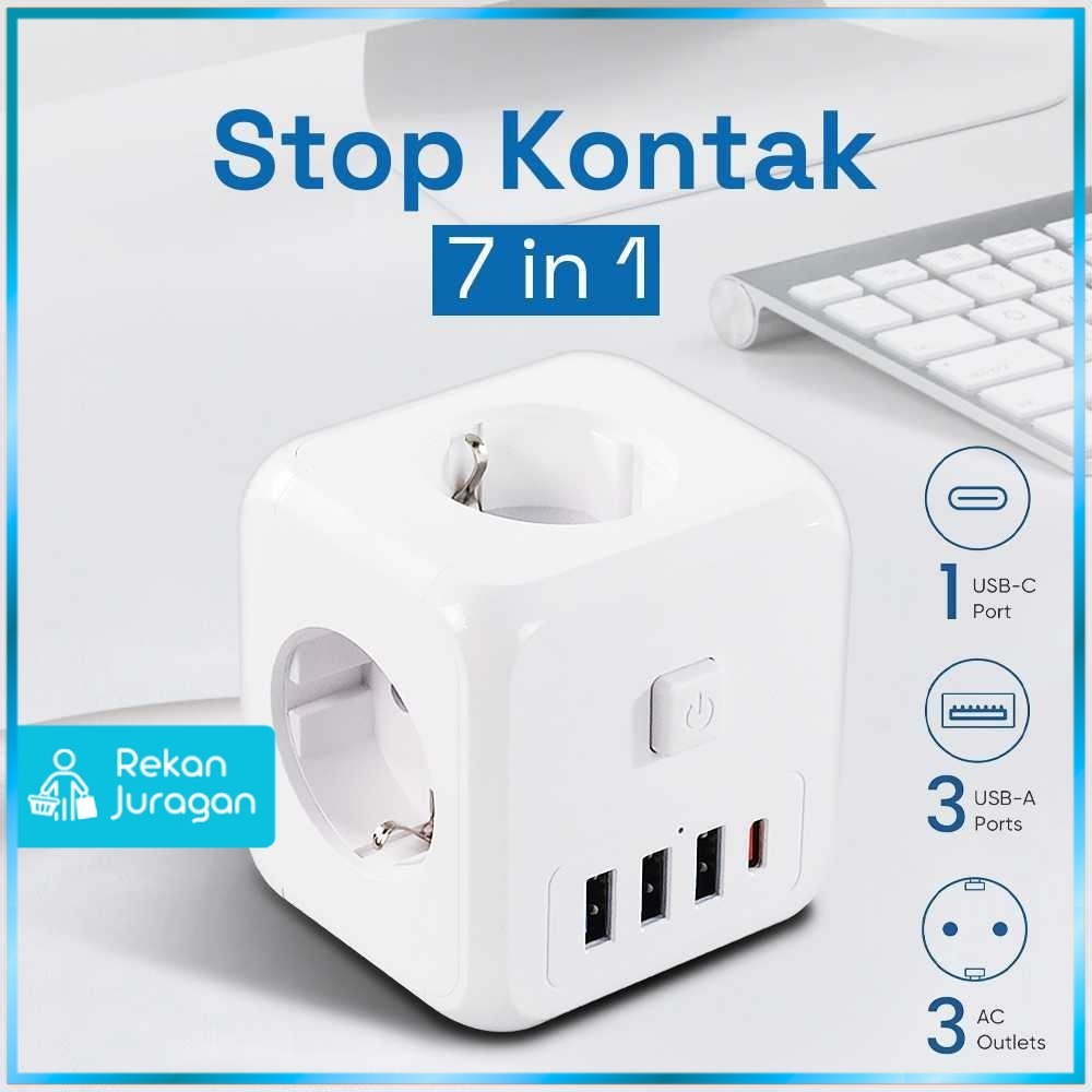 LENCENT Socket 7 in 1 USB Type C Port Cube Wall Socket Extension - CN ...