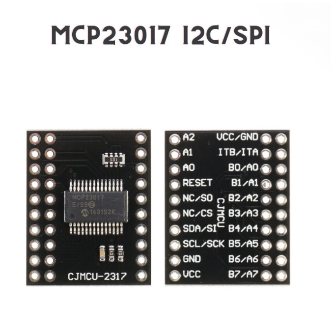 MCP23017 I2C/SPI Serial Interface (16 bit I/O) Expander Serial Module ...