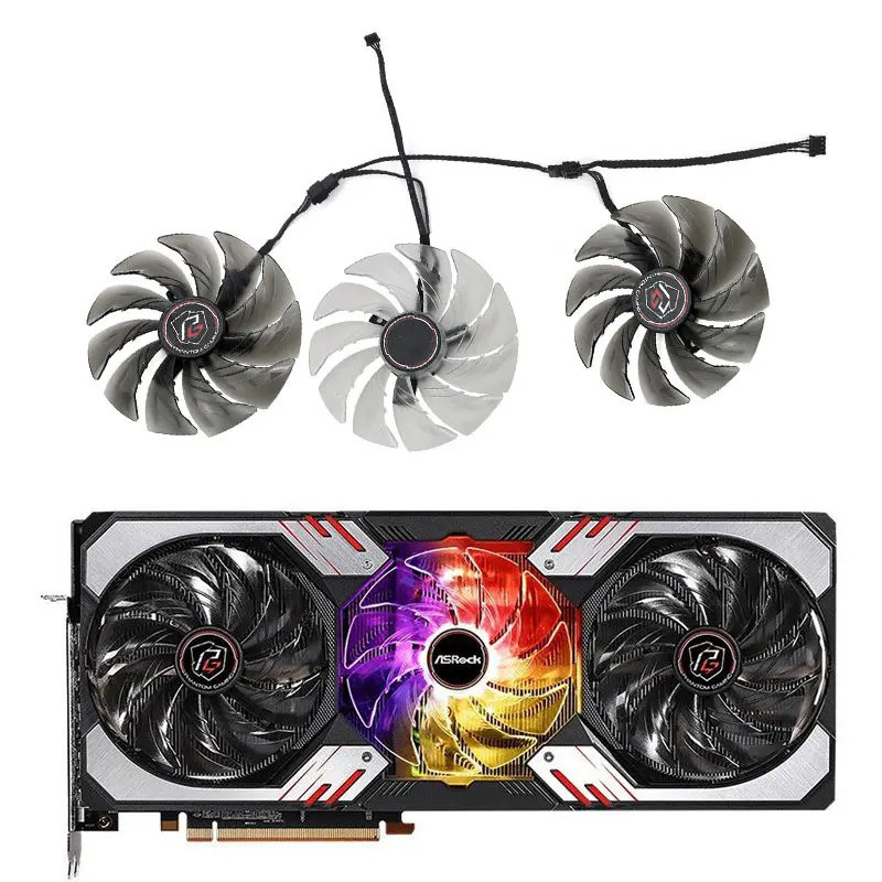 ASRock AMD Radeon RX 6800 Phantom Gamin กราฟิกการ์ดเปลี่ยนพัดลม 95 มม. ...