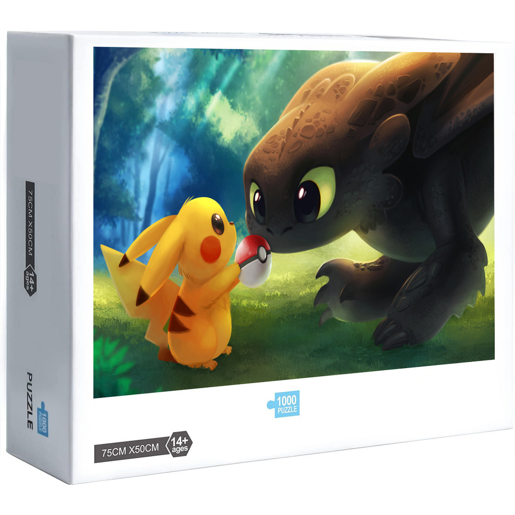 Pikachu และ Toothless ปริศนาจิ๊กซอว์สไตล์ใหม่ Home Decor Puzzle Game ...