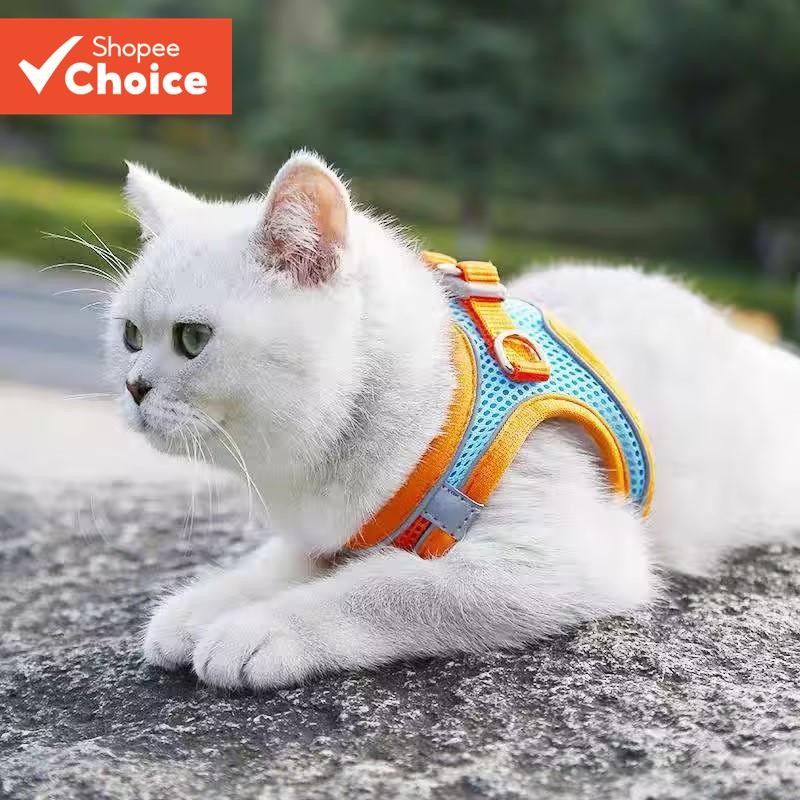 Cat Traction Rope สายรัดหน้าอก Anti-breakaway น่ารัก Velcro ความปลอดภัย ...