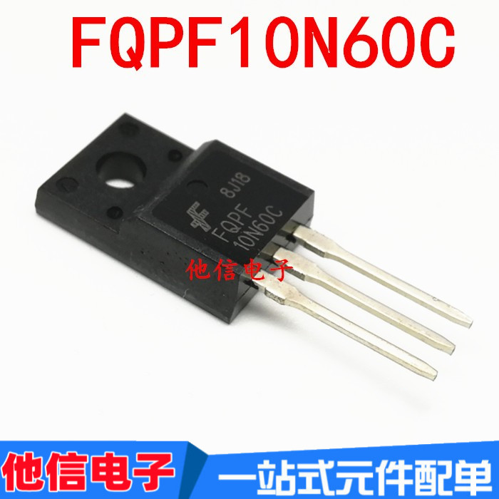 FQPF10N60C N-Channel MOSFET – 600V 10A, TO-220F Package (1 Piece)