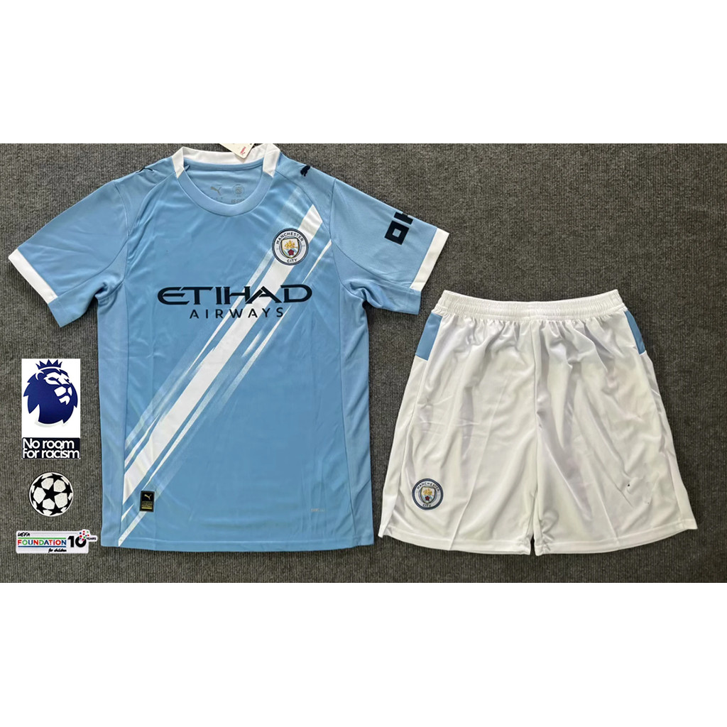 25-26 Manchester City home kit พัดลม top tier jersey เสื้อยืดแขนสั้น 16 ...