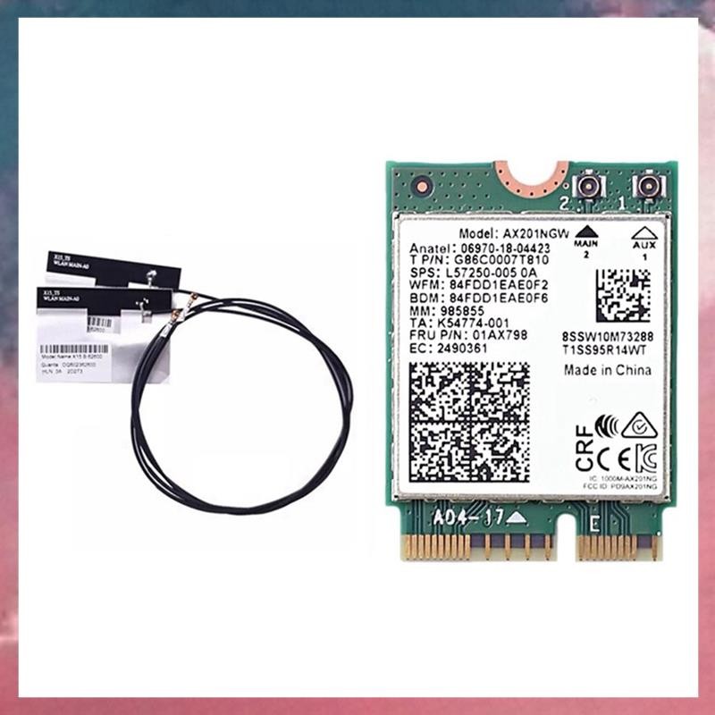 AX201NGW Scheda WiFi Con 2XAntenna 2.4 GHz+5Ghz WiFi 6 3000Mbps