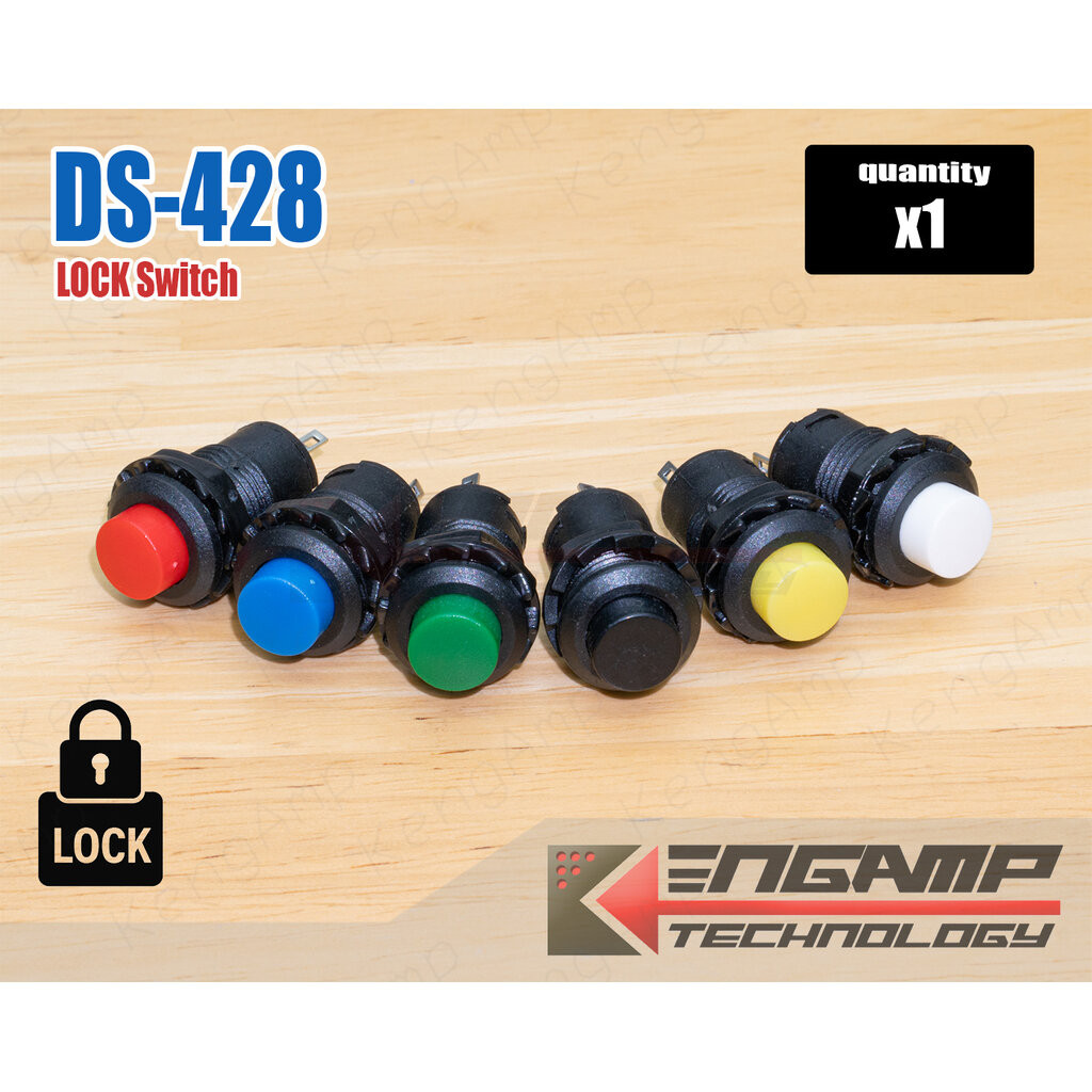 (มีตัวเลือก) [SW] Switch DS-428 12mm กดติด-กดดับ 3A/125V 1.5A/250V ...