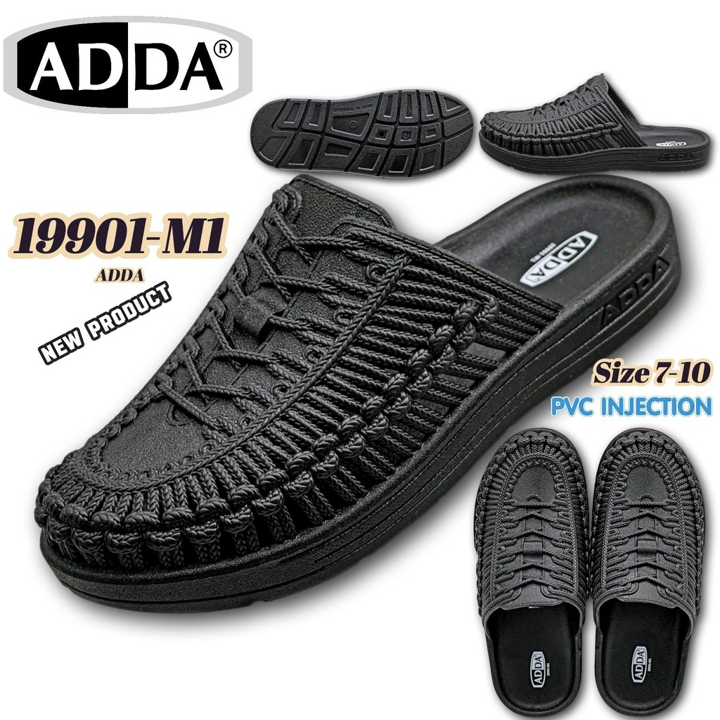 ADDA 19901 แท้! รองเท้าแตะชาย สวมลายถัก ทนน้ำ ทนแดด ฉีดขึ้นรูป ไม่ใช่ ...