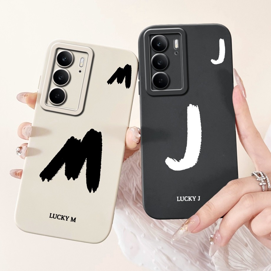 สําหรับRealme C75 C75x 4Gรูปแบบตัวอักษรโชคดีป้องกันซิลิโคนเหลวนุ่มTPUฝา ...