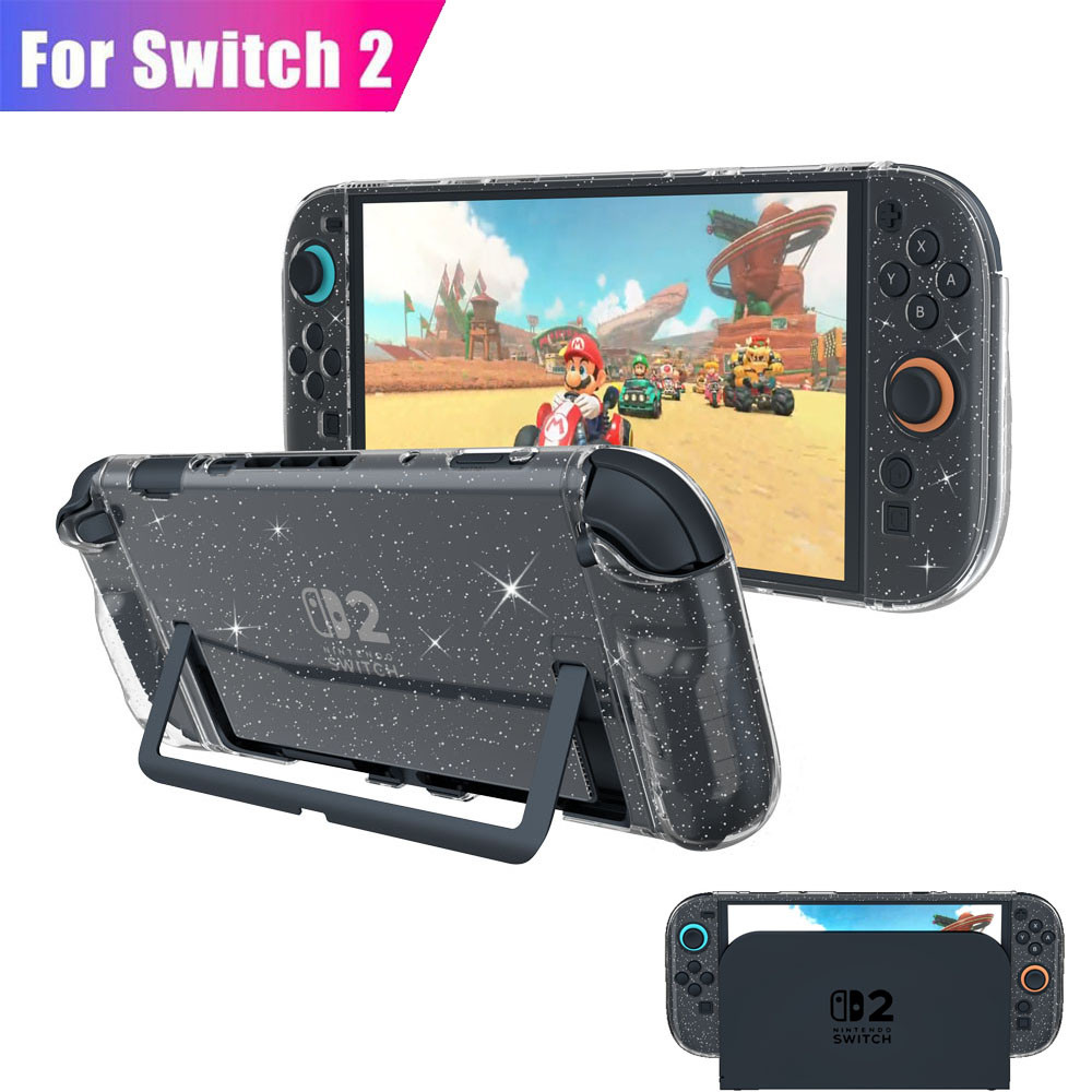 เคสป้องกันสําหรับ Nintendo Switch 2 Dockable Clear Case Crtstal Glitter ...