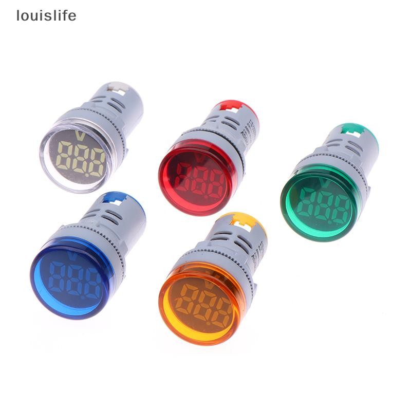 LETH 22mm AC 25-500V รอบ Mini Digital Voltmeter แอมป์มิเตอร์ LED ไฟแสดง ...