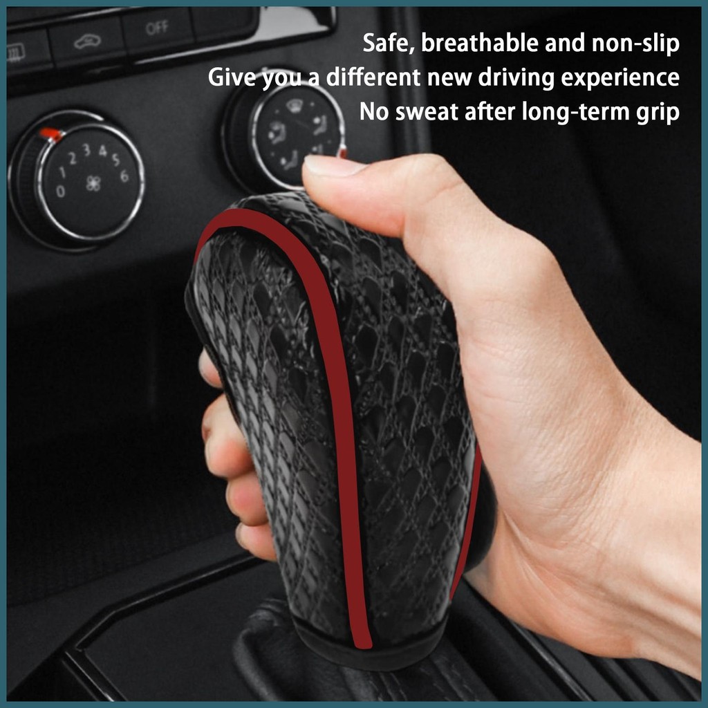 รถเกียร์ Shift Cover หนัง Shift Lever ฝุ่นอัตโนมัติเกียร์ Shift Knob ...