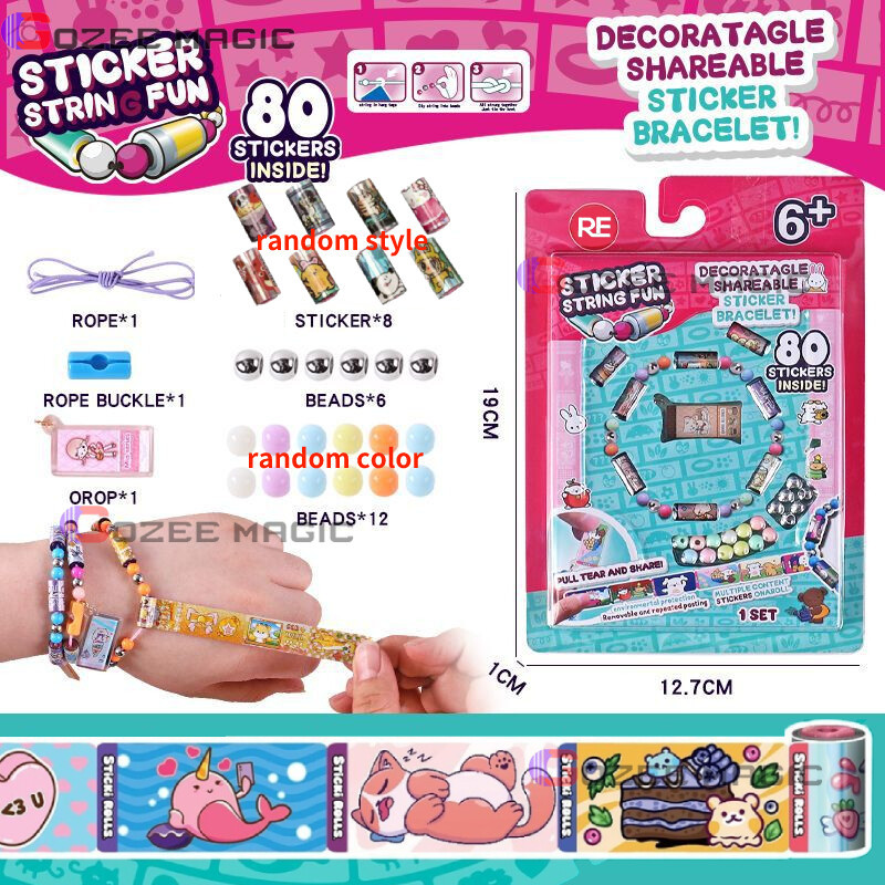STICKI Rolls สติกเกอร์สร้อยข้อมือของเล่น Sticky Rolls Bands-Wearable ...