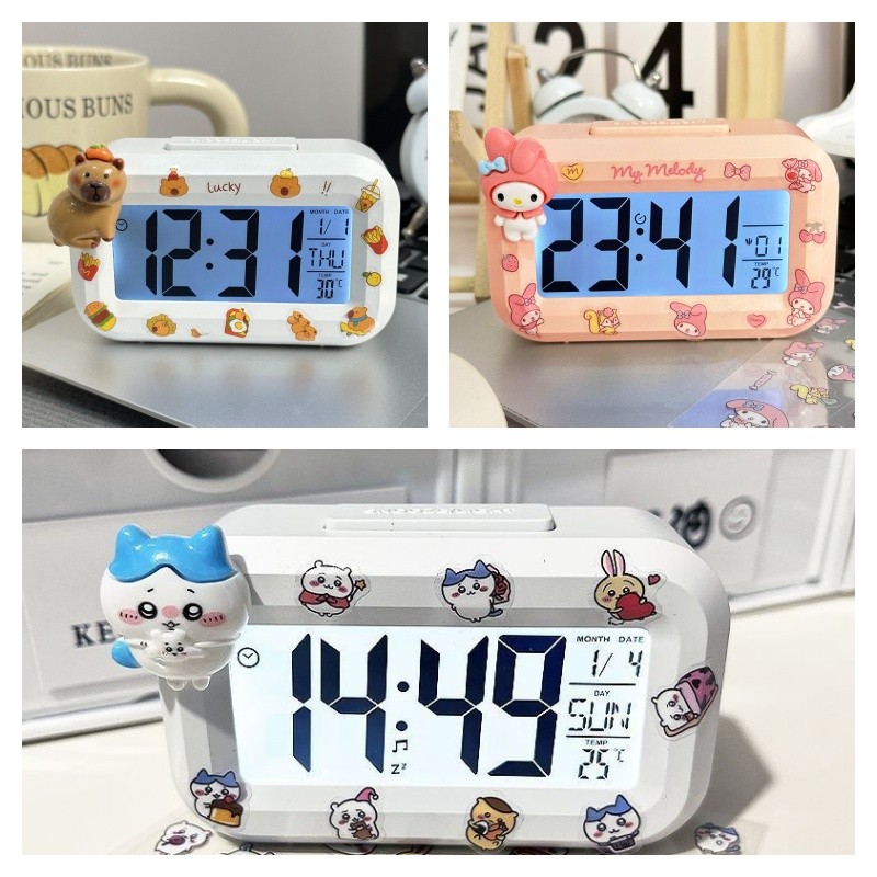 Capybara Kuromi Melody นาฬิกาปลุกนักเรียนการ์ตูน Mini Kitty Cat ...