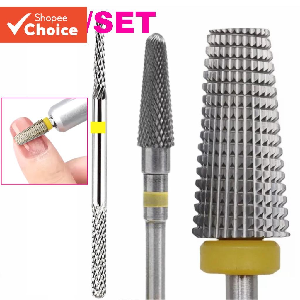Kit 3 Professional ทังสเตนเจาะ Bits เล็บเจล Porcelain เล็บเจาะกรวยเข็ม ...