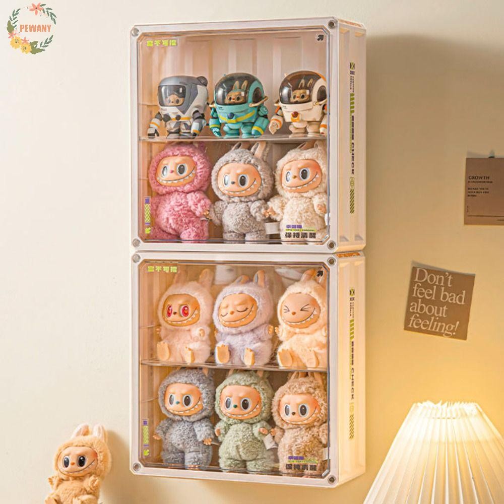 PEWANY LABUBU Doll Storage Case, โปร่งใสขนาดใหญ่ความจุ LABUBU Display ...