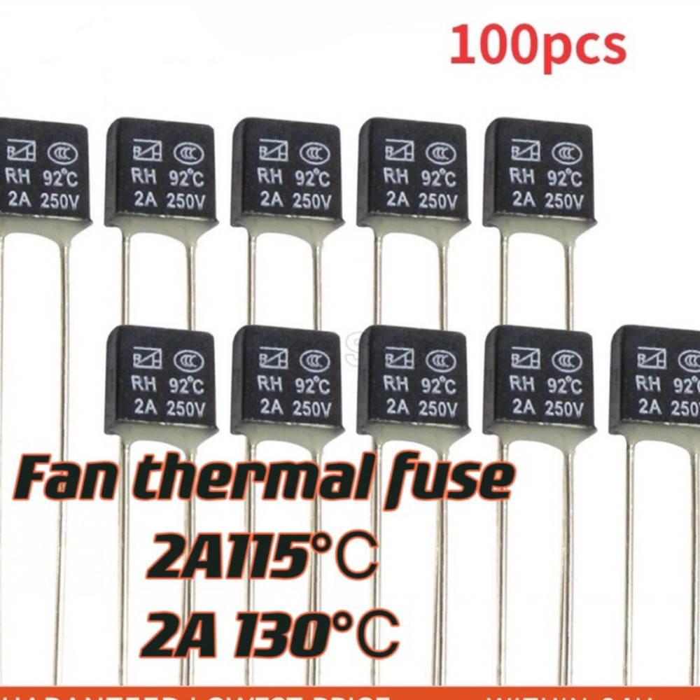 100 ชิ้นฟิวส์ความร้อน 2A 250V RH115 RH120 RH125 RH130 RH130 RH135 RH140 ...