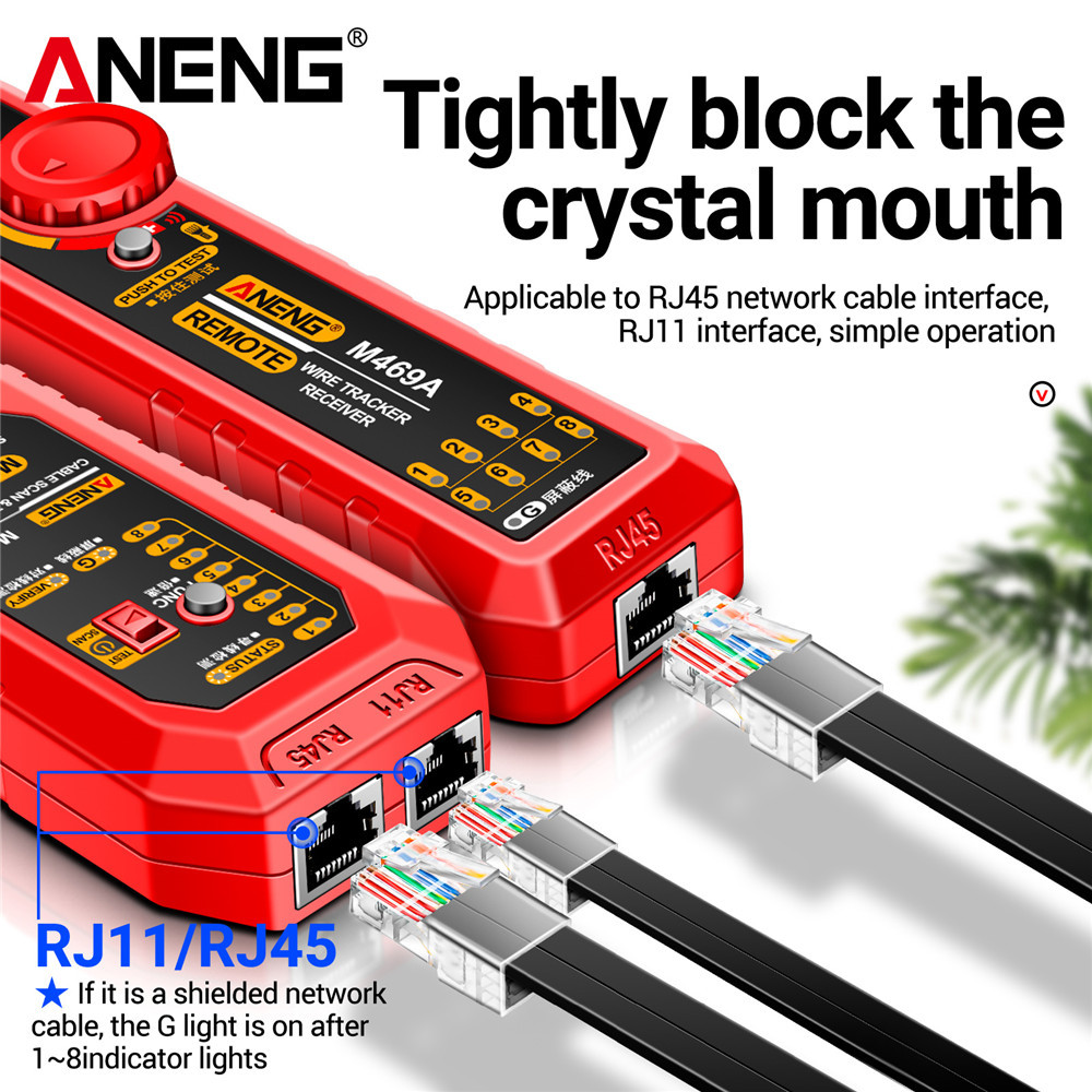 ANENG M469A LAN เครื่องทดสอบสายเคเบิล Finder RJ45 RJ11 Wire Tracker ...