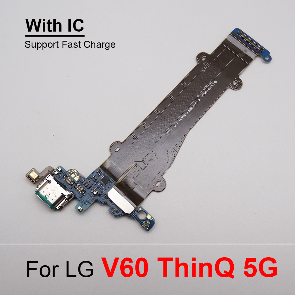 thumbnail image 2 of USB Charging Port Board Flex Cable Replacement For LG V60 ThinQ 5G (V600TM V600AM V600VM) 2 of 6