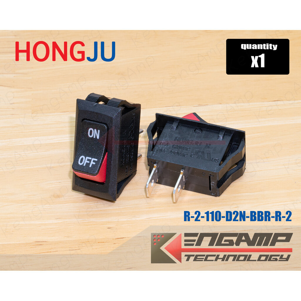 (1ตัว) [SW] Switch กระดก 2ขา 16A/250V HONGJU R-2-110-D2N-BBR-R-2 ขนาด ...