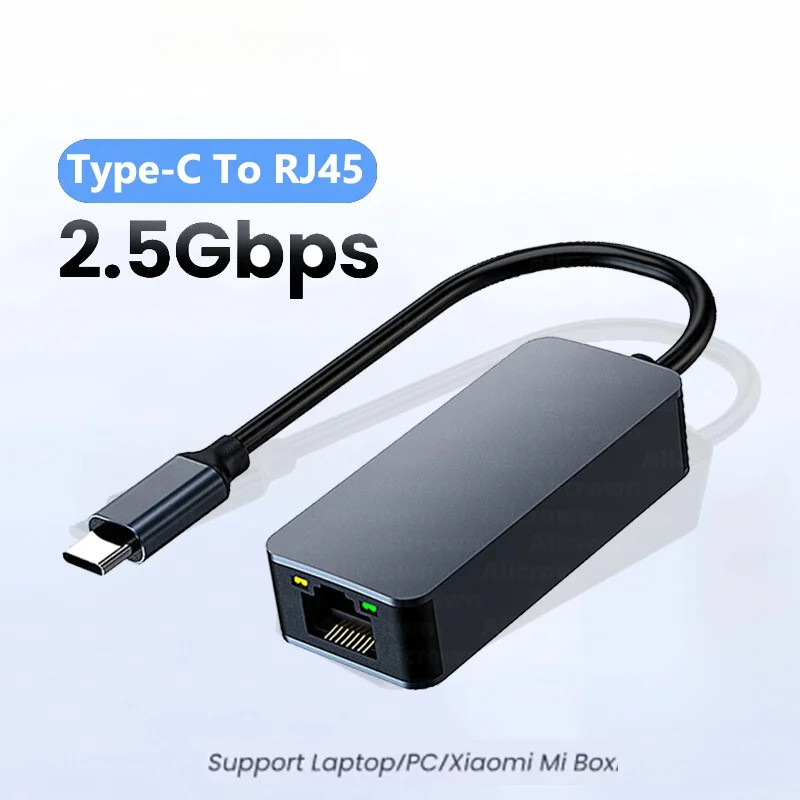 2500Mbps USB 3.0 Type-C ถึง RJ45 การ์ดเครือข่าย 2.5G อะแดปเตอร์ Gigabit ...
