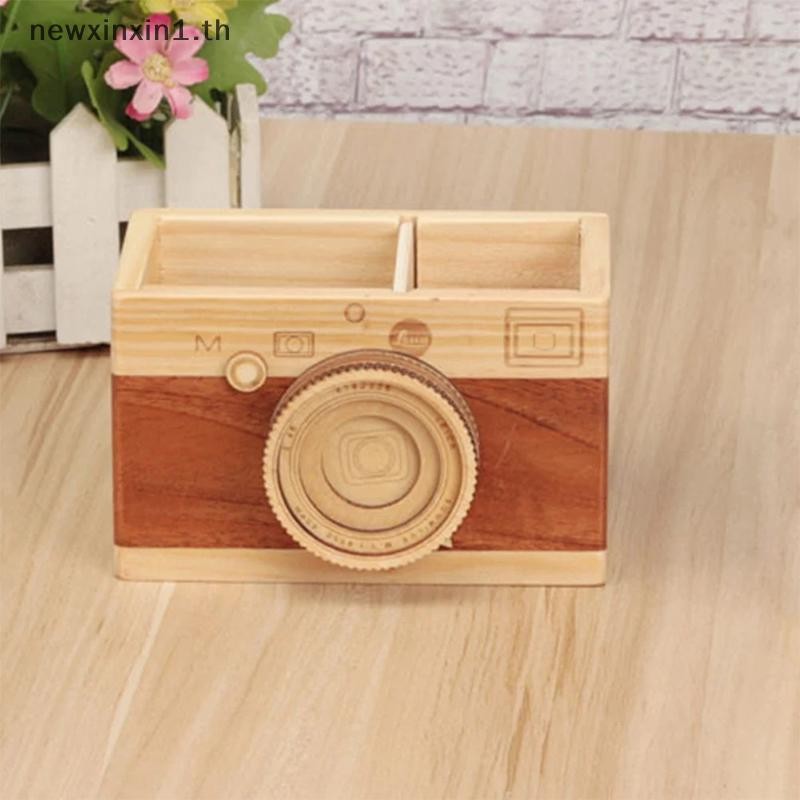 *NT* Creative กล้องไม้ที่ใส่ดินสอ Home Desktop เครื่องเขียนแต่งหน้าขา ...
