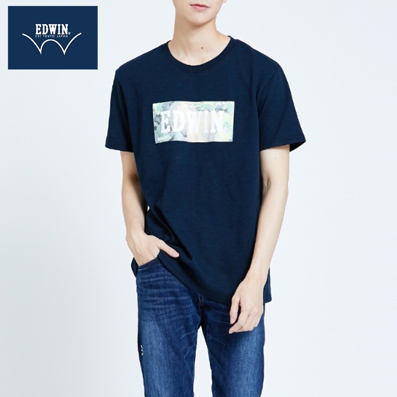 Edwn แบรนด์ญี่ปุ่นซูเปอร์มาร์เก็ต Series โลโก้การพิมพ์แขนสั้นเสื้อยืด ...
